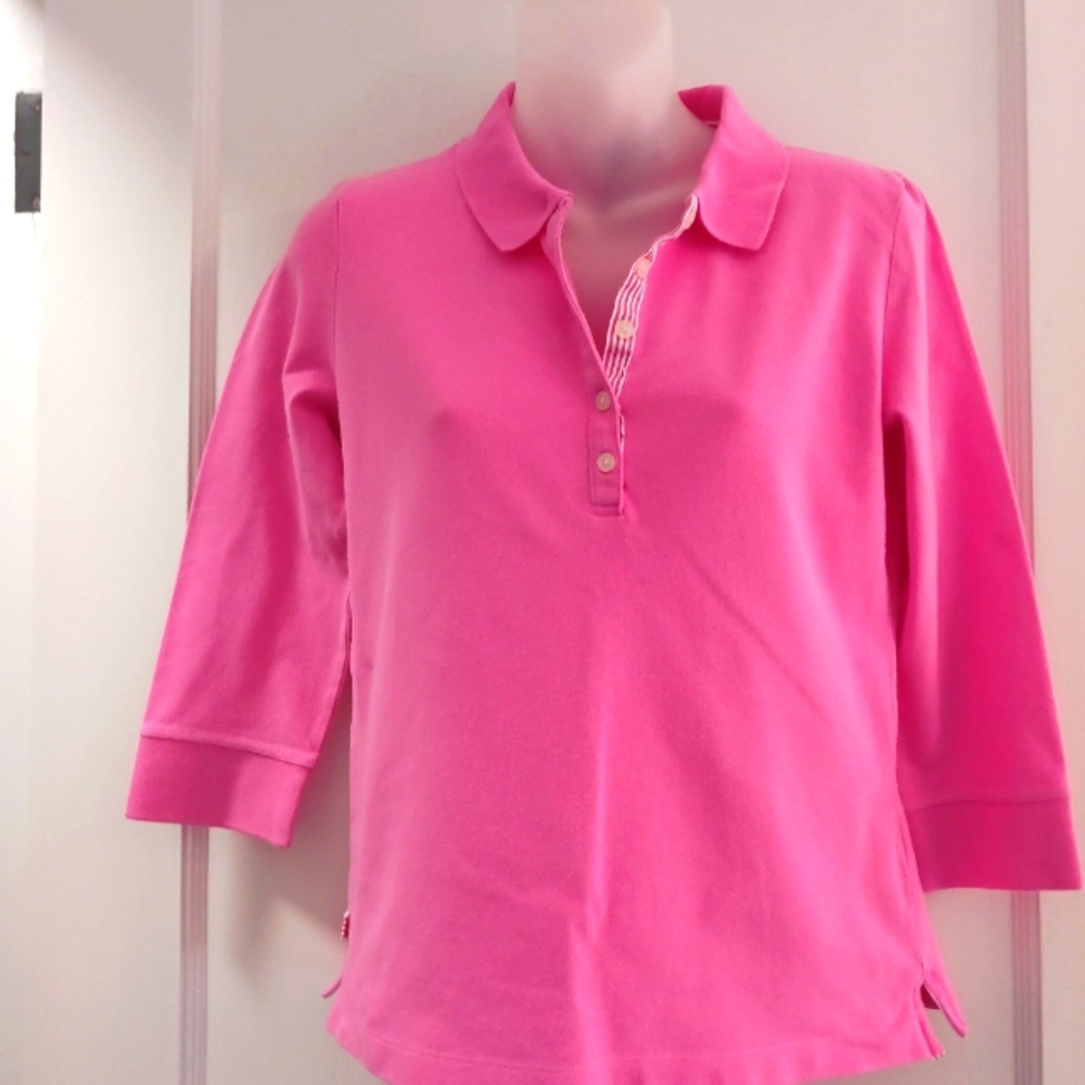 Jones Of New York 3/4 Length Sleeve Polo